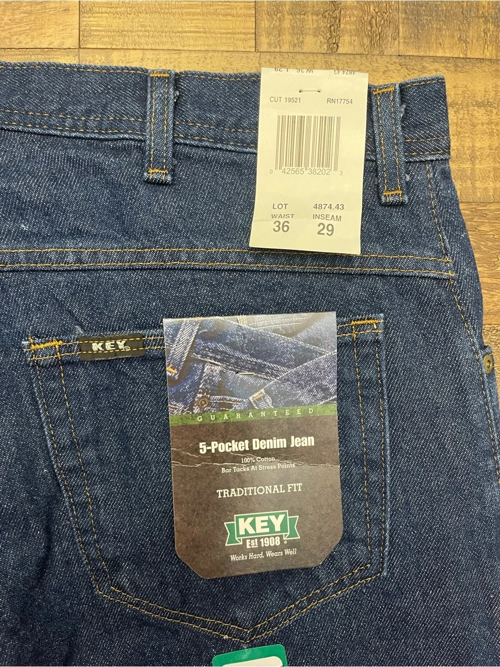 authentic KEY Apparel Traditional Fit 5-Pocket Denim Jeans